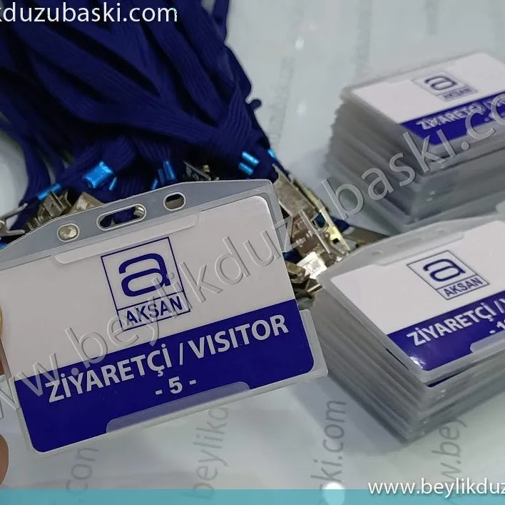 ziyaretçi kartı, ipli ziyaretçi kartı baskısı, kaliteli boyun ipli yaka kartı baskısı