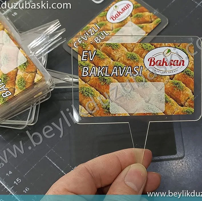 baklava için fiyat yazılabilen şeffaf pleksi, fiyatlık, firma logosu, ürün ismi ve fiyatı yazılı pleksi, tabela, fiyat tabelası