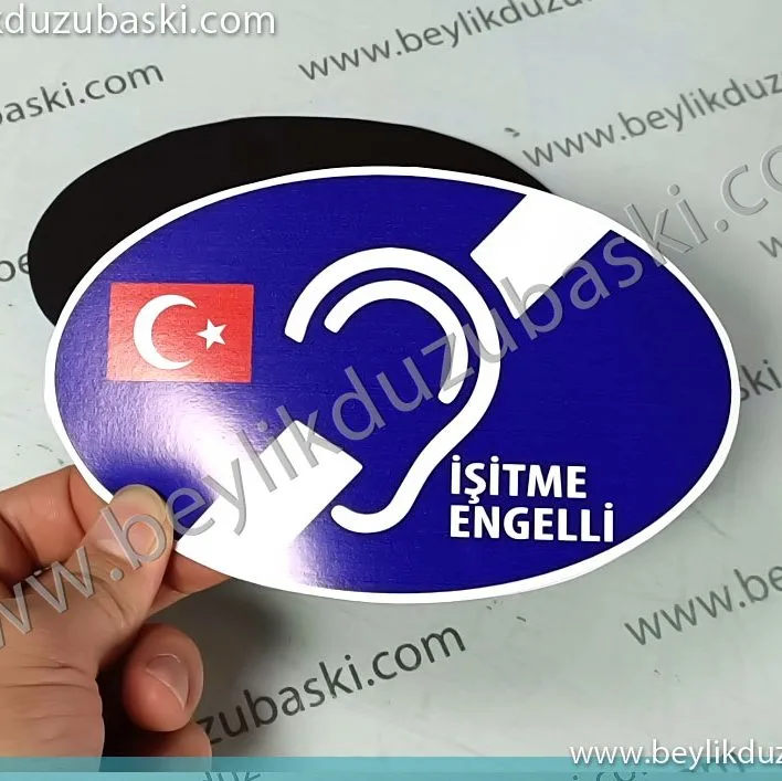 işitme engelli, araç arkası için, magnet, araç magneti, uyarı levhası, işitme engelli, araba uyarı, etiketi, mıknatıs, kendinden yapışkanlı