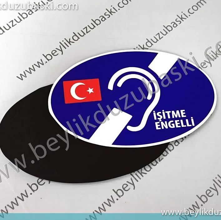 işitme engelli, uyarı etiketi, araç üzerine mıknatıs, magnet, kalıcı ürün, tak çıkar, mıknatıs ürün, acil üretim, farklı tasarımlar yapılır