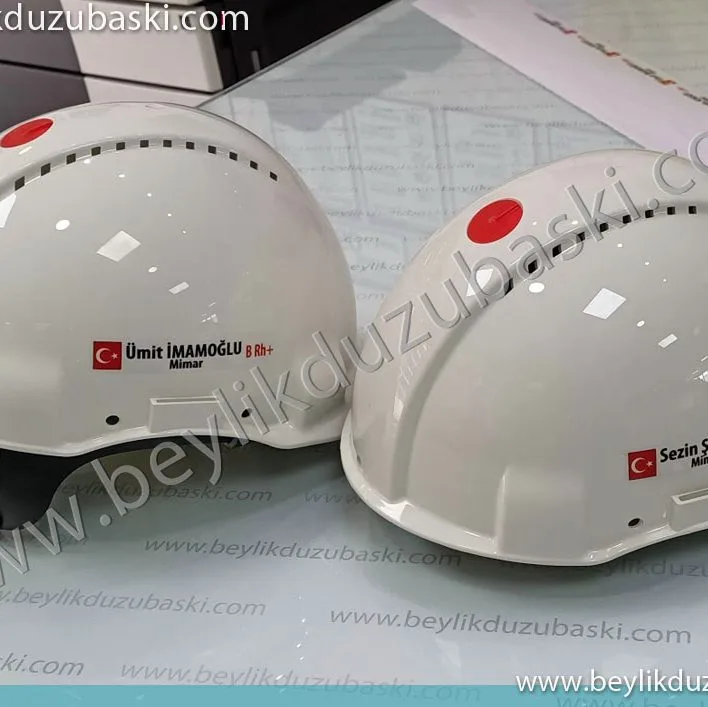 baret baskı, üzerine etiket baskı, acil üretim, baskes etiket, kaliteli etiket baskısı, barete baskı, 3M baret üzerine baskı