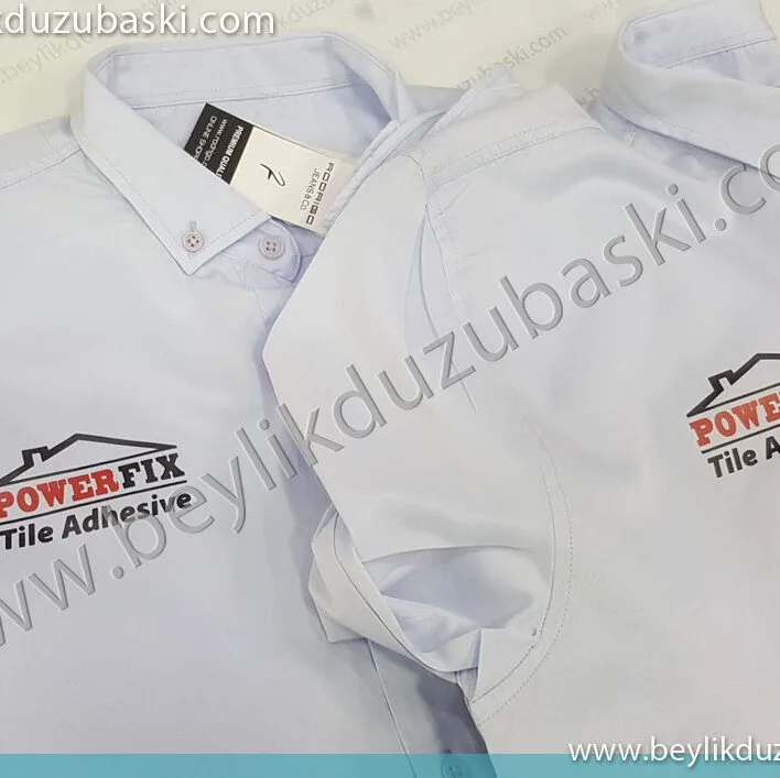 Gömlek baskı, gömlek üzerine kalıcı baskı, gömleğe baskı, kaliteli ve kalıcı kumaş baskıları, kumaş üzerine baskı, iş gömleği üzerine logo baskı, kaliteli baskı yapılmaktadır, çıkmaz silinmez