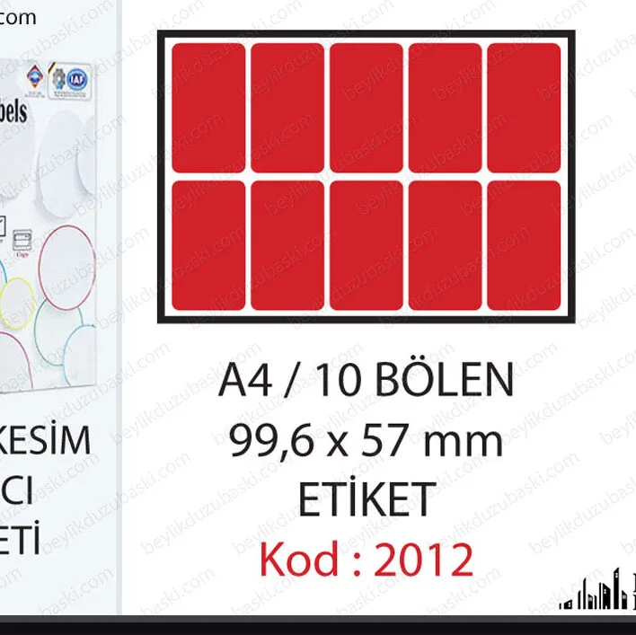 A4 etiket 10 a bölen, 99,6x57 mm, etiket, kırtasiye ürünü, tanex kutulu etiket, her boy etiket, baskısız kırtasiye ürünü, yazıcı etiketi, yapışkan etiket, aynı gün kargo