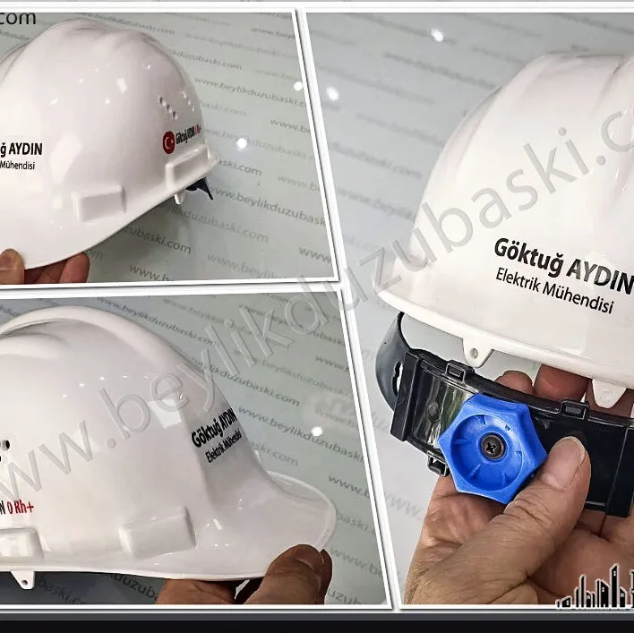 baret üzerine etiket baskı, baret etiket dahil, çevirmeli ürün, CE belgeli, yerli üretim baret, isim, kan grubu baskılı baret, hediye baret, dış mekan dayanıklı baskılı etiket, inşaat bareti, şantiye bareti, hediye mühendis baret, kaliteli ürün