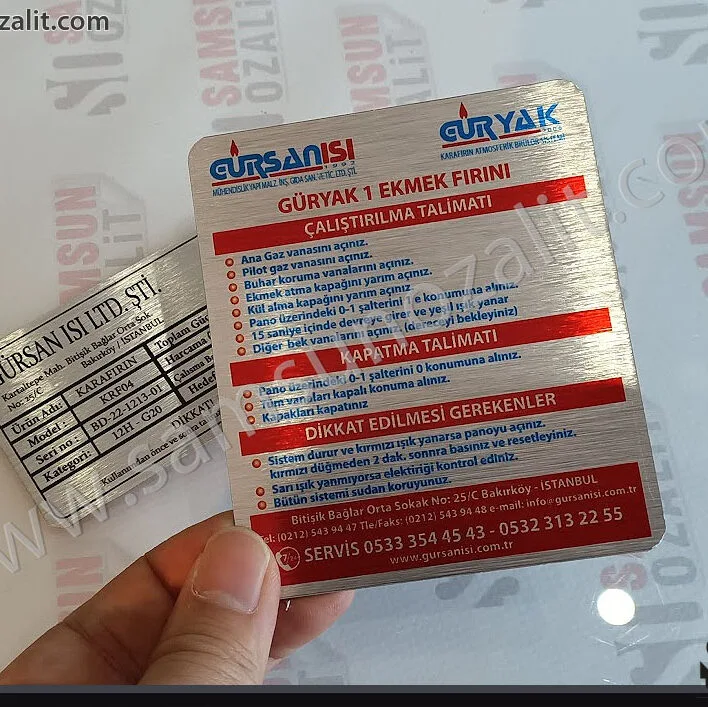 gürsan ısı, güryak ısı, ekmek fırını, metal etiket baskısı, fırın etiket baskısı, ekmek fırın etiketi baskısı, tasarım desteği, aynı gün kargo mümkün, metal etiket baskı merkezi