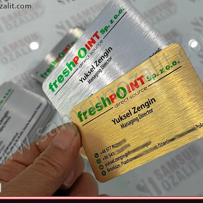 Metal kartvizit, tek yüzey baskılı, kaliteli kartvizit, acil baskı yapılır, tasarım desteği verilir, aynı gün kargo yapılabilir, altın ve gümüş renk, metal kartvizit üretimi, hızlı üretim yapılır, 2 yüzey ve tek yüzey baskı yapılabilir, verilen fiyat 1 yüzey baskılı ürün içindir, 50 ve katları şeklinde yapılır