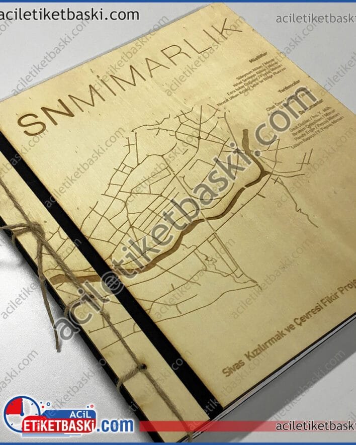 Özgün Lazer İşlemeli Ahşap Kitap Kapağı: Kavak Kontra Üzerine Kişiye Özel Tasarım